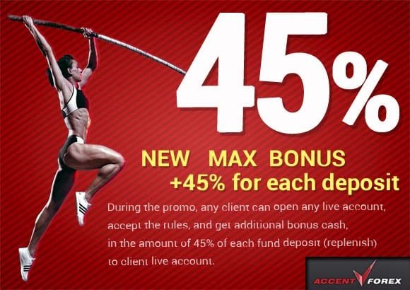 +45% Forex Deposit Bonus for each Deposit – AccentForex