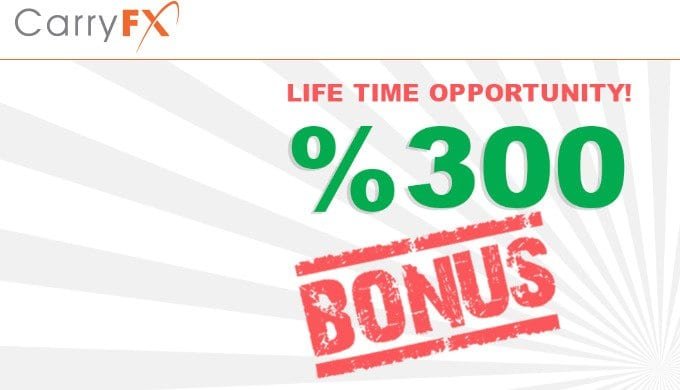 300% Forex Tradeable Deposit Bonus – CarryFX