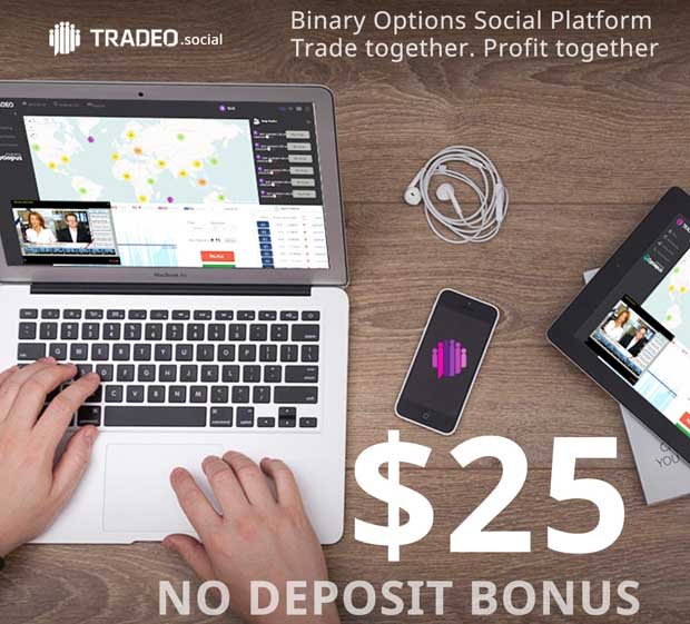 Free 25$ no deposit Bonus – Tradeo