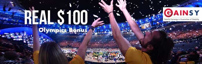 Gainsy $100 Olympic NO Deposit Bonus